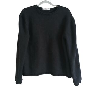 INIS MEAIN Ireland Baby Alpaca Silk Roll Neck Sweater Black XL Quiet Luxury